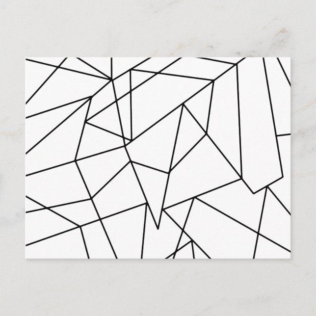 Enkel modern svart och vit geometrisk Mönster Vykort (Framsida)