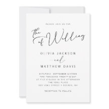 Enkel modern svart och vit kalligrafi Bröllop