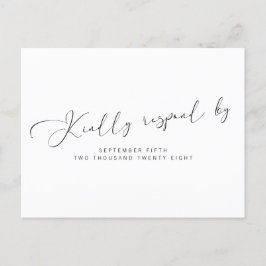 Enkel Modern Svart och Vit Kalligrafi RSVP Inbjudan Vykort
