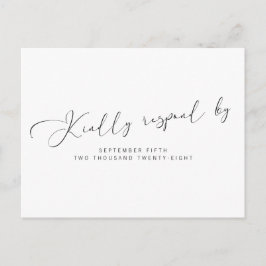 Enkel Modern Svart och Vit Kalligrafi RSVP Inbjudan Vykort