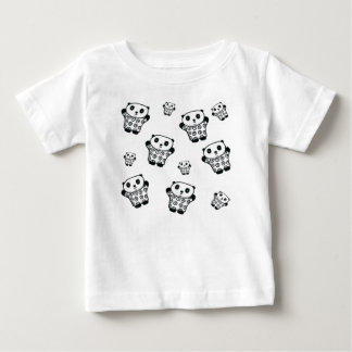 Enkel Modern Svart Och Vit Panda Björn Tee Shirt
