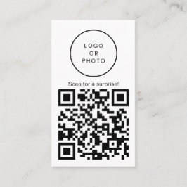 Enkel, modern, svart och vit QR-Logotyp upprätt Visitkort