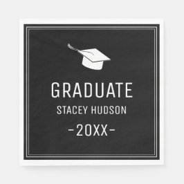 Enkel modern svart och vit Studentfest Pappersservett