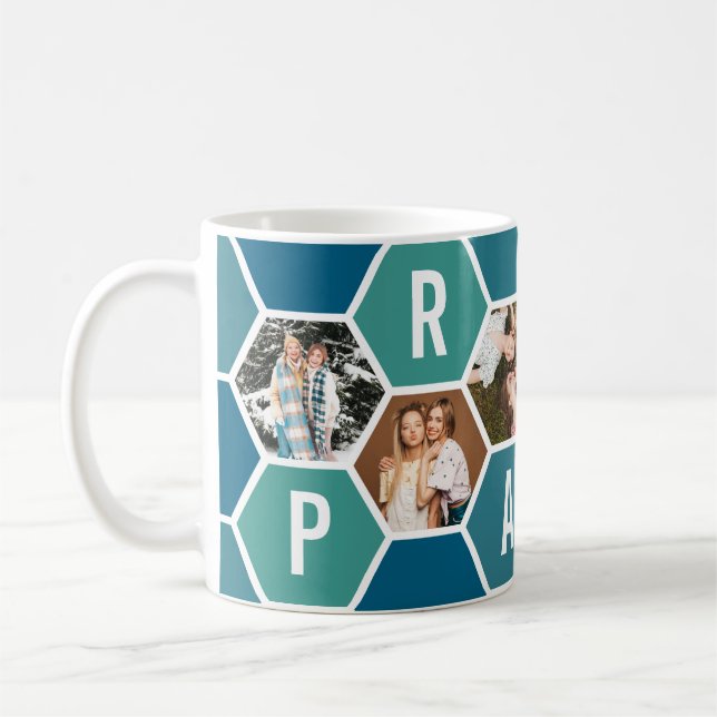 Enkel modern svart och vit typografi kaffemugg (Vänster)