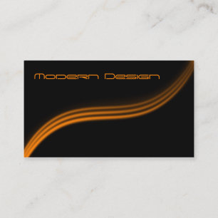 Enkel modern svart, orange Swoosh - visitkort