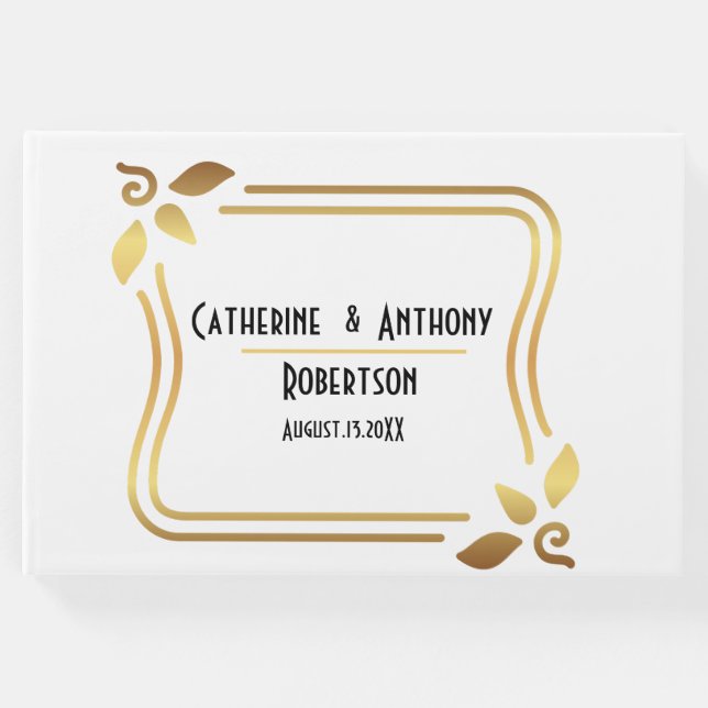 Enkel Modern Svart Skrift Bröllop Gästböcker (Framsida)