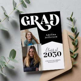 Enkel, modern, svart studenten på två student-foto meddelande