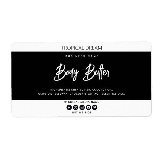 Enkel modern svart vit fraktsedel (Framsidan)