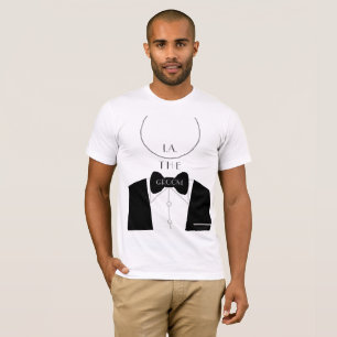 Enkel Modern Svart Vit Monogram Brudgum Sväger T Shirt