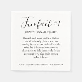 Enkel, modern svart vit Roligt Fakt 1 Bröllop Napk Pappersservett