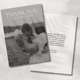 Enkel, modern, svartvit, minimalistisk foto tack kort