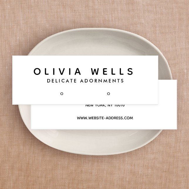 Enkel Modern svartvit Visning Mini Visitkort (Skapare uppladdad)