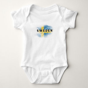 Enkel modern Sverige Flagga Svenir T Shirt