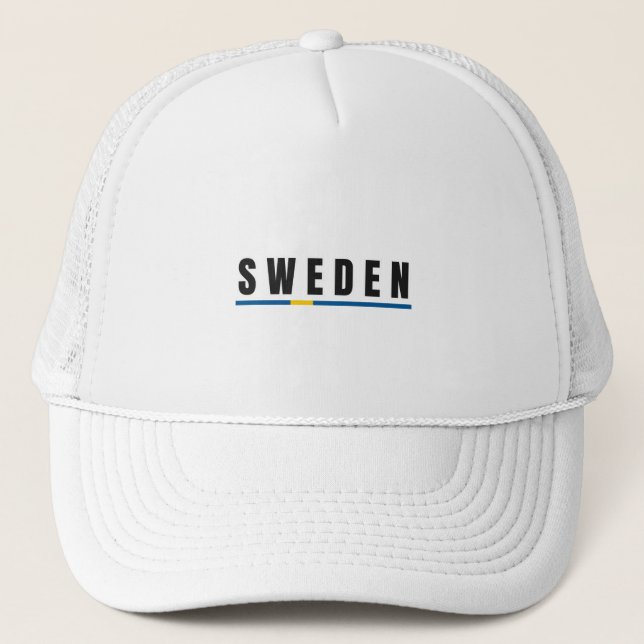 Enkel modern Sverige Svenska Brev Flagga Souvenir Keps (Framsida)
