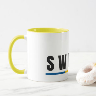 Enkel modern Sverige Svenska Brev Flagga Souvenir Mugg
