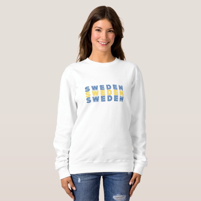 Enkel modern Sverige Svenska Flagga Souvenir T Shirt (Hel framsida)