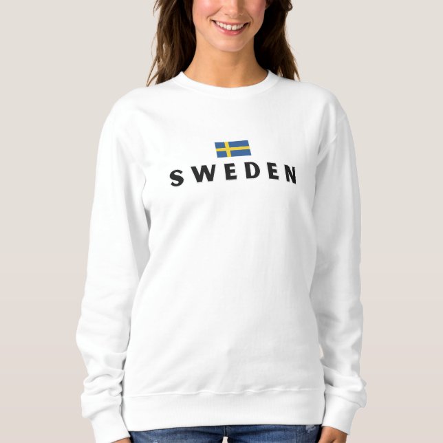 Enkel modern Sverige Svenska Flagga Souvenir T Shirt (Framsida)