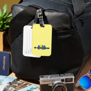 Enkel modern Sverige Svenska land Flagga Souvenir Bagagebricka
