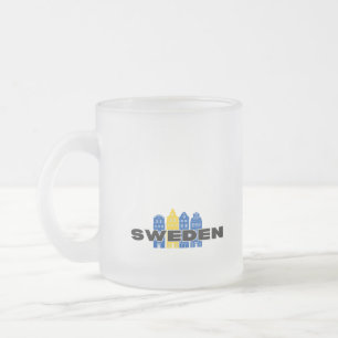 Enkel modern Sverige Svenska land Flagga Souvenir Frostad Glasmugg