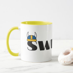 Enkel modern Sverige Svenska land Flagga Souvenir Mugg