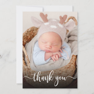 Enkel Modern Tack för nyfödd Baby-foto-skript Kort