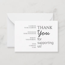 Enkel, modern, Tack, platt anteckningskort