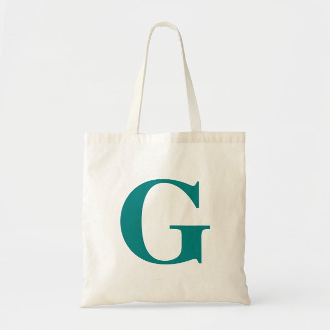 Enkel Modern Teal Initial Tygkasse (Framsidan)