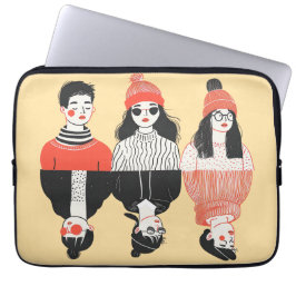 Enkel modern teckning för coola ungdomar laptop fodral