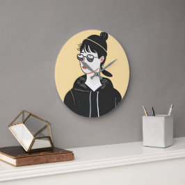 Enkel modern teckning för coola ungdomar stor klocka