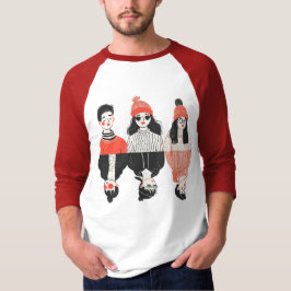 Enkel modern teckning för coola ungdomar t shirt