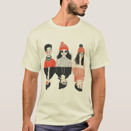 Enkel modern teckning för coola ungdomar t shirt
