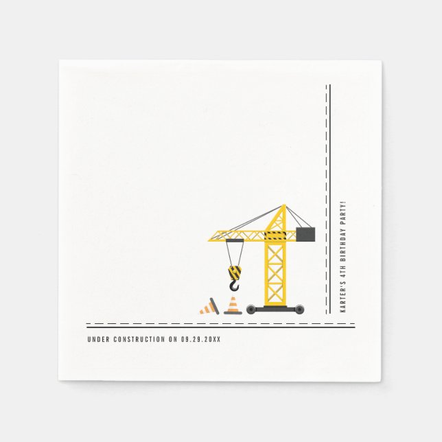 Enkel modern Temaparty under uppbyggnad Pappersservett (Framsidan)