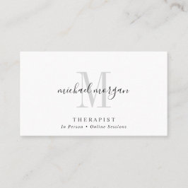 Enkel Modern Teraputskrift Monogram Visitkort