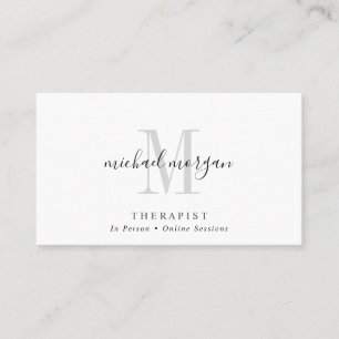 Enkel Modern Teraputskrift Monogram Visitkort