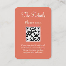 Enkel Modern Terracotta Bröllop-information QR-kod