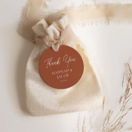 Enkel, modern terracotta Wedding Favor Sticker Gåvor Etiketter