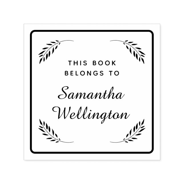 Enkel modern Tillhör i Bok till Namn Självfärgande Stämpel (Design)