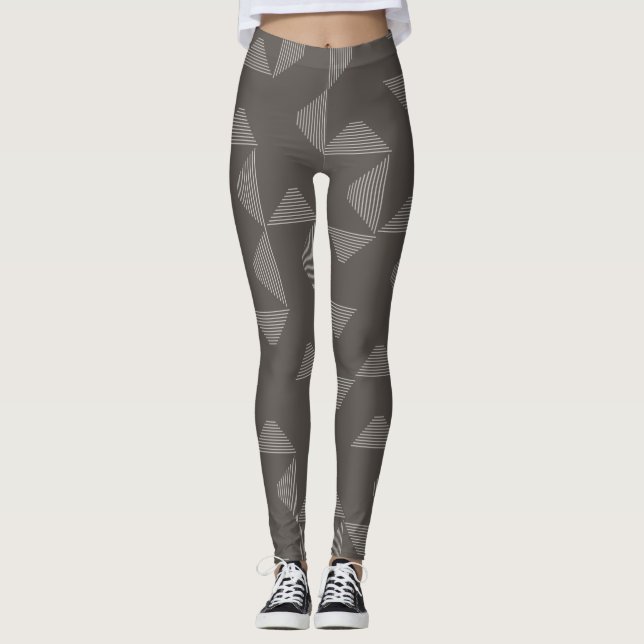 Enkel, modern, trendig geometrisk grafik mönster leggings (Framsida)
