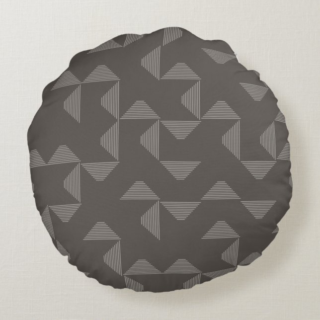 Enkel, modern, trendig geometrisk grafik mönster rund kudde (Baksidan)