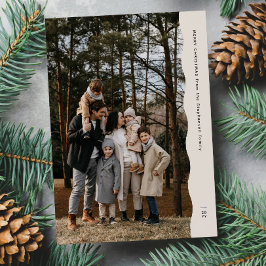 Enkel, modern tvåfoto vågigt jul i kant julkort