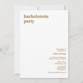 Enkel Modern typ Bachelorette Party-inbjudan Inbjudningar