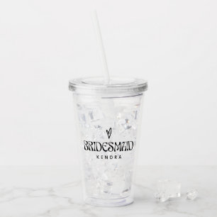 Enkel modern typografi Bridesmaid Gift Take Away Mugg