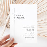 Enkel modern typografi Bröllop Inbjudningar<br><div class="desc">Modern enkla,  minimalistiska svartvita bröllopsinbjudningar</div>
