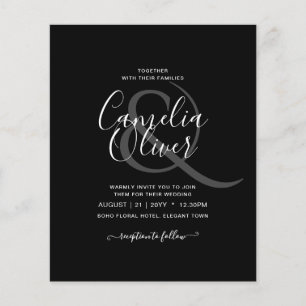 Enkel modern typografi, färggångarna Bröllop Flygblad
