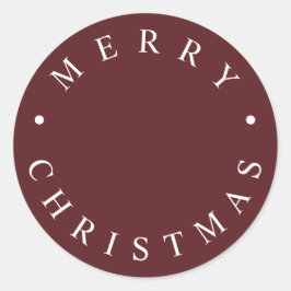 Enkel modern typografi God jul Burgundy Runt Klistermärke