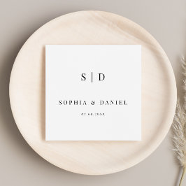 Enkel modern typografi, Monogram Bröllop Pappersservett