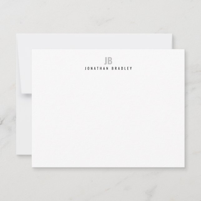 Enkel modern typografi monogram professionell anteckningskort (Framsida)