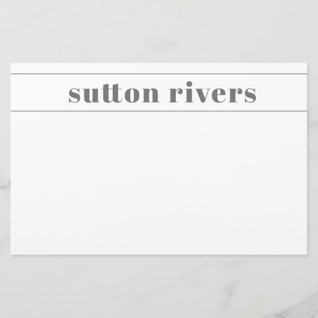 Enkel modern typografi Namn Brevpapper (Framsida)