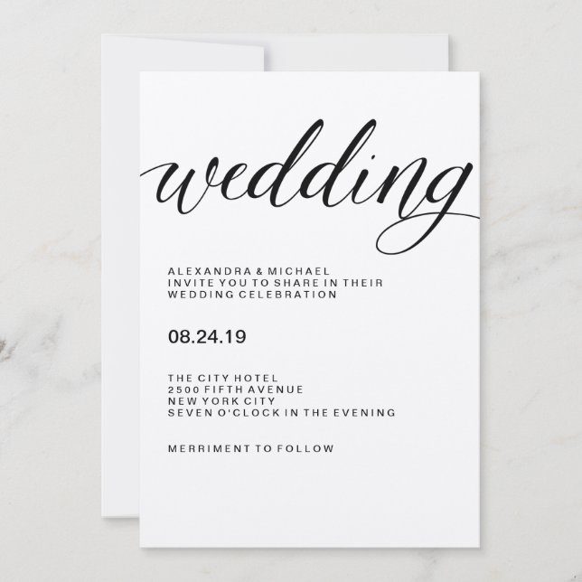 Enkel modern typografi på Kraft Papper Inbjudningar (Framsida)