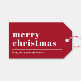 Enkel modern typografi röd presentetikett